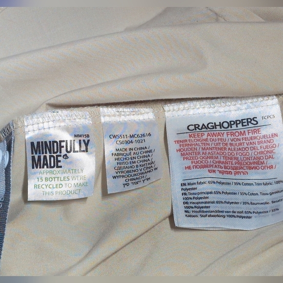 Craghoppers Sz 10 Tan Natural Habitat Adventures Hiking Shirt - Picture 7 of 7